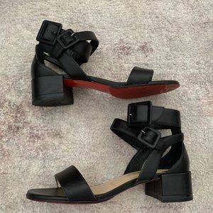 Christian Louboutin Calfskin Block Heel Sandals